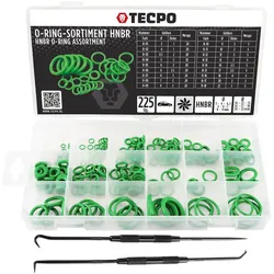 TECPO O-Ring Sortiment 3 bis 22 mm, 225-teilig für Klimaanlage +...