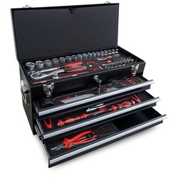 Weber GmbH Werkzeugset MX Werkzeugkiste mit 3 Schubladen und Klappdeckel, (Für Motorrad, Motocross und Enduro), Motorrad Werkzeug Set
