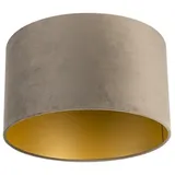 QAZQA Lampenschirm taupe 35/35/20 mit goldenem Interieur