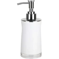 Spirella Seifenspender "Sydney" | mit Edelstahlpumpe | Flüssigseifen-Spender | Acryl | 200ml | Langliebig und Robust | Weiß