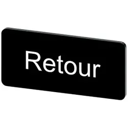 Siemens 3SU19000AC160GF0 Bezeichnungsschild 12, 5x27mm, Schild schwarz, Beschriftung: RETOUR - 10 Stück