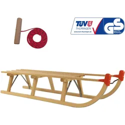 Holzschlitten DREWMAX AD324/110cm/AD300 Set mit Zugseil braun|rot NO SIZE