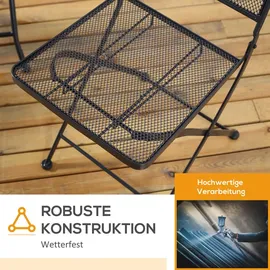 Homcom Outsunny 3-teiliges Bistro-Set Garnitur Sitzgruppe klappbar für Garten Balkon - Grau