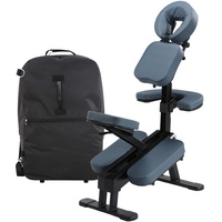 Master Massage Klappbar Massagestuhl Mobil mit Koffer Höhenverstellbar, Aluminium, Blau, One Size