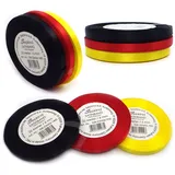 Set Deutschland Satinband Schleifenband Dekoband Band Bastelband Zierband Satin Schwarz Rot Gelb Gold (6 mm, Schwarz Rot Gelb)