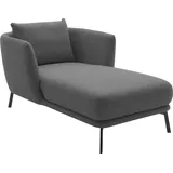 Schöner Wohnen Chaiselongue "Pearl - 5 Jahre Hersteller-Garantie, auch in Bouclé", grau (stone), B:101cm H:71cm T:161cm, 16% Baumwolle, 79% Polyester, 5% Polyacryl, SCHÖNER WOHNEN-KOLLEKTION, Sofas, Maße (B/H/T): 101/71/161 cm, Füße aus Metall