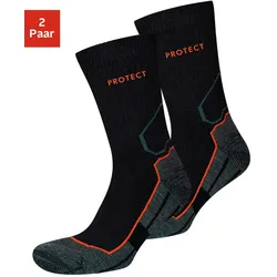 Arbeitssocken H.I.S, Herren, Gr. 39-42, schwarz (schwarz, grau), Polyester, Polyacryl, Polyamid, Baumwolle, Elasthan, unifarben, elastisch, Socken, für optimalen Schutz in Arbeitsschuhen