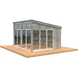 Palmako Pavillon Nova, inkl. Front- und Seitenverglasung, ca. B432/H282/T376 cm, grau,