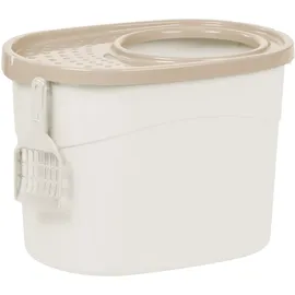 Iris Ohyama Katzenklo mit Schaufel, bis 7 kg, Weiã/beige, mit Deckel, Katzentoilette, leicht reinigen, Für große Katzen, Kätzchen, geschlossen, Xxl Toilette, Bpa-frei, Cat Litter Box, Tecl-20