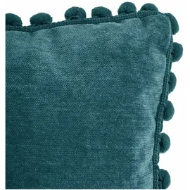 Atmosphera Créateur d'intérieur Atmosphera Kissen mit Pompons 40 x 40 cm Blaugrün