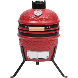 vidaXL 2-in-1 Kamado-Grill Smoker Keramik rot