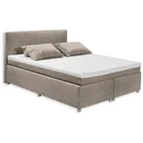 ed exciting design Boxspringbett »Luanda«, wahlweise mit Matratze und Topper beige