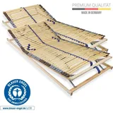 Lattenrost 160x200 cm 42 Latten fertig montiert Kopf & Fuß verstellbar Blauer Engel- 7-Zonen Traglast ca. 150 kg Birkenschichtholz