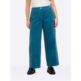 sheego Cordhose Klassisch Blau 58
