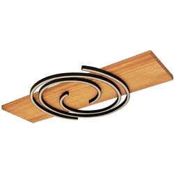 Licht-Erlebnisse Deckenleuchte DIGNY LED 12W Natur Schwarz Holz Aluminium LE116051