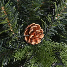 Costway 240cm LED Künstlicher Weihnachtsbaum, mit Klappsystem und Metallständer, Tannenbaum geschmückt, Kunstbaum Weihnachten ideal für Zuhause,