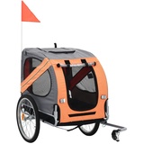 vidaXL Hundeanhänger orange/grau