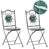 Beliani Gartenstuhl 2er Set 40 x 45 x 90 cm schwarz/grün