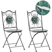 Beliani Gartenstuhl 2er Set 40 x 45 x 90 cm schwarz/grün