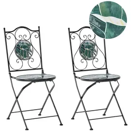 Beliani Gartenstuhl 2er Set 40 x 45 x 90 cm schwarz/grün