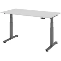 Bümö Schreibtisch, Grau, Graphit, Nachbildung, Rechteckig, 160x72x80 cm, FSC