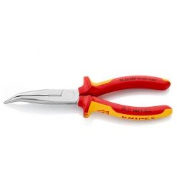 Knipex VDE-Flachrundzange mit Schneide, Storchschnabelzange 200 mm