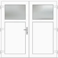 Kunststoff Nebeneingangstür zweiflügelig "ANTONIA-Q" 71 mm Weiß RAL 9016 beidseitig außen öffnend DIN links