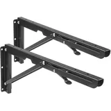 Maclean Brackets Maclean Regalträger Regalwinkel Wandablage Faltbar Eckwinkel für Regal bis Max. 50kg 2 Stück