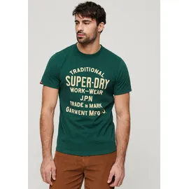 Superdry T-Shirt »WORKWEAR FLOCK GRAPHIC T SHIRT«, Gr. L, bengreen marl, , 42942259-L