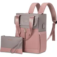 Luxuskollektion Damen Rucksack Klein wasserdicht 13,3 Zoll Grau Rosa