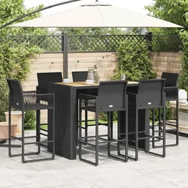 vidaXL Gartenbar-Set 7-tlg. Schwarz