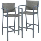 casa.pro Avise Outdoor-Barstuhl 113 x 56 x 56 cm anthrazit/dunkelgrau 2 St.
