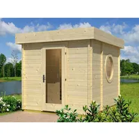 FinnTherm Gartensauna Cubus-70 B Naturbelassen 264 cm x 321 cm Wandstärke 70 mm