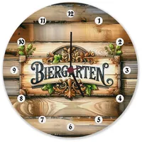 Speecheese Biergarten Wanduhr aus Alu Rustikale Wanduhr aus Alu