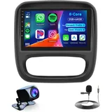 Hodozzy 8 Core 2GB+64GB,Android Autoradio für Renault Trafic 3 2014-2021 / Opel Vivaro B 2014-2019 9 Zoll IPS Touchscreen Autoradio 2 Din mit DSP Navi Carplay Android Auto WiFi Bluetooth FM RDS Radio