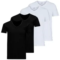 Jack & Jones Unterhemd 4er Pack Jacbasic (Spar-Set, 4-St) Unterhemd / Shirt Kurzarm - Baumwolle - Atmungsaktiv schwarz L