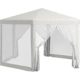 Outsunny Pavillon mit Moskitonetz und 6 Entwässerungslöcher im Dach grau 394L x 394B x 250H cm