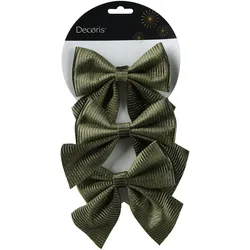 Schleifen 12cm 3er Set Geschenkschleifen Weihnachtsschleifen Dekoschleifen festliche Dekoration Weihnachten Hochzeit Grün