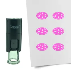 CombiCraft Selbstfärbender Stempel 'Pizza' in der Farbe Pink, Ø10mm