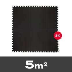 Sportstech Bodenschutzmatte BS100, Puzzlemattenset von 12 Matten 5m2, schallabsorbierend, stoßdämpfend und wasserabweisend