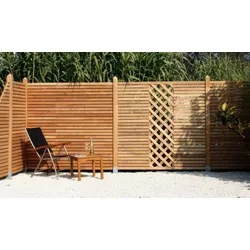 Rhombus Sichtschutz Premium – Holzzaun aus Robinie, naturbelassen – hochwertiger Rhombuszaun – Sichtschutzzaun für Garten und Terrasse