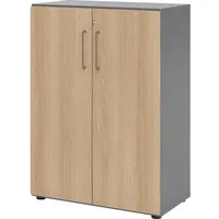 Hammerbacher Hammerbacher, Aktenschrank, Regal/Türen 3OH Türe graphit/Eiche