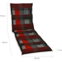 GO-DE Liegenauflage 190 x 60 x 8 cm Rot kariert