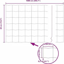 vidaXL Euro Zaun 0,6x10 m Verzinkter Stahl