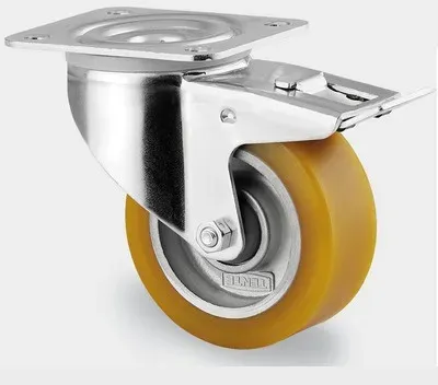 Polyurethanrad TENTE, drehbar mit Bremse, 100 mm, Tragfähigkeit 200 kg