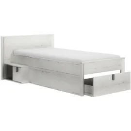 Gami Stauraumbett GAMI 123 x 80 x 207 cm Eiche gebleicht braun