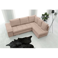 JVmoebel Ecksofa Schlafsofas Wohnlandschaft Sofa Couch Eck Sofas Garnitur Polster Ecke, Mit Bettfunktion rosa