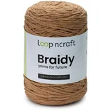 Loopncraft Makramee Garn Honigschaum, 2mm - 250m - 250g, Kettengarn, Braidy, Recycling Garn