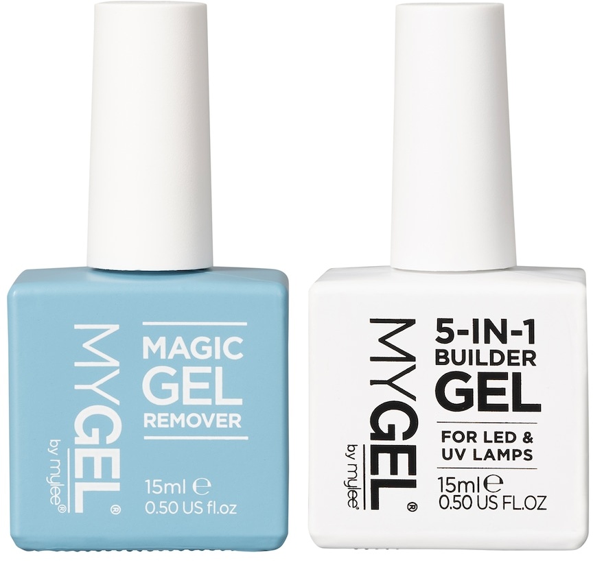 Mylee 5-in-1 Builder Gel (farblos) und Magic Gel Remover Duo Gel-Nagellack 30 ml