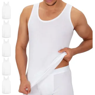 Celodoro Unterhemd Herren 5er Pack (weiß, Größe XXL) - Feinripp Tank-Top aus 100% Baumwolle - Achselshirts, Trägershirts & Unterhemden für Mä... - Weiß - XXL